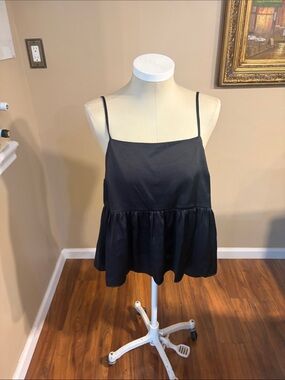 Express Black Spaghetti-Strap ruffle Camisole